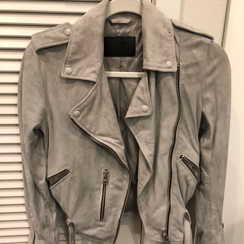 All Saints Suede Biker Jacket
